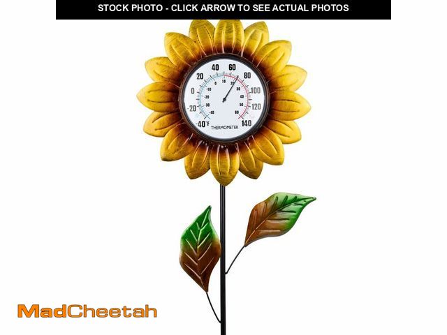Lot 74-14151342 - Outdoor Thermometers for Patio Waterproof - Sunflower Outdoor Thermometer with 35.8" Tall Stake Deco...