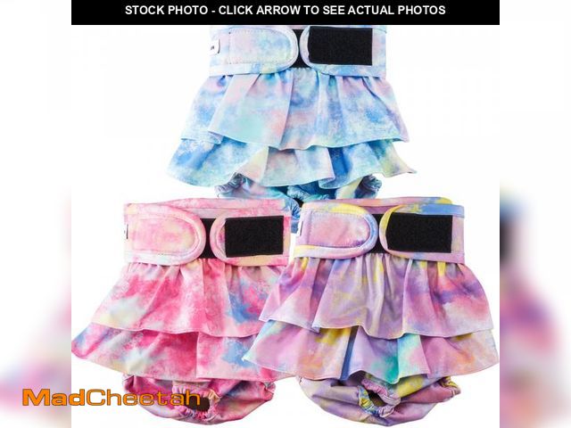 Lot 74-11555997 - Reusable Dog Diapers Female Washable, Premium Doggie Diapers for Female Dogs, Pack of 3, Highly Abso...