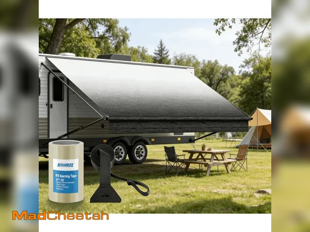 Lot 74-14608432 - Kohree 17' RV Awning Fabric Replacement,19oz Heavy Duty Premium Grade Vinyl Fabric with Pull Strap f...