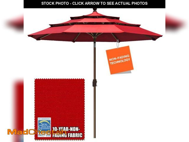 Lot 74-12518959 - EliteShade USA 10-Year-Non-Fading 9Ft 3 Tiers Market Umbrella Patio Umbrella Outdoor Table Umbrella ...
