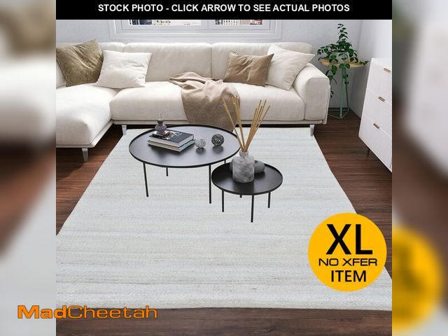 Lot 74-12763034 - Antep Rugs Natural 6x9 Indoor Hand Woven Fiber Jute Area Rug (Off White, 6'7" x 9') - UNUSED