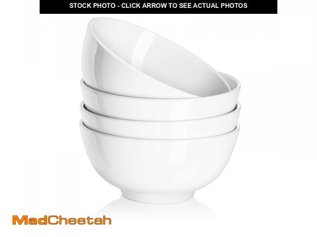 Lot 74-11549038 - DOWAN 22 OZ White Ceramic Bowls Set of 4 - Perfect for Soup Bowls for Kitchen, Cereal Bowl, Ramen Bo...