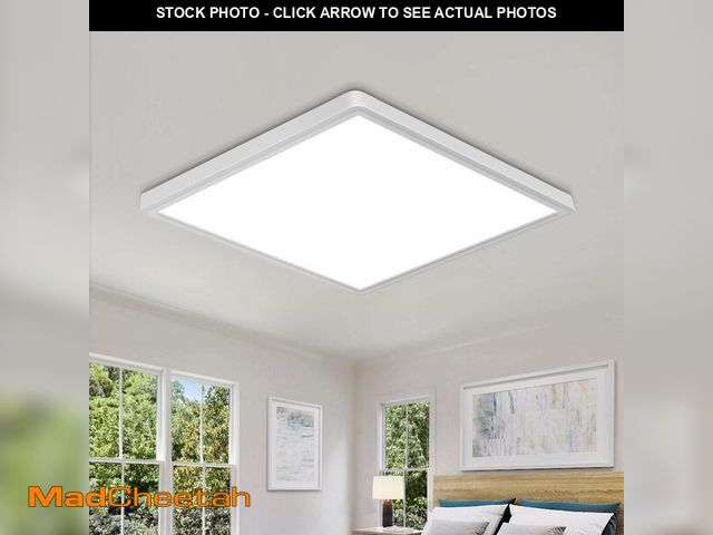 Lot 74-12699871 - DELIPOP Flush Mount Ceiling Light, 12 Inch 24W Ultra Thin Square LED Ceiling Light, 6500K Cool White...