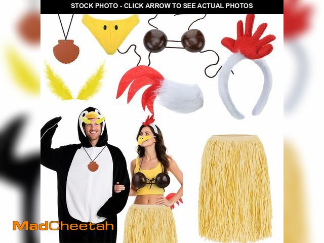 Lot 74-12975157 - Mepase 8 Pcs Halloween Couple Costume Chicken Penguin Costume Accessories Include Chicken Headband &...