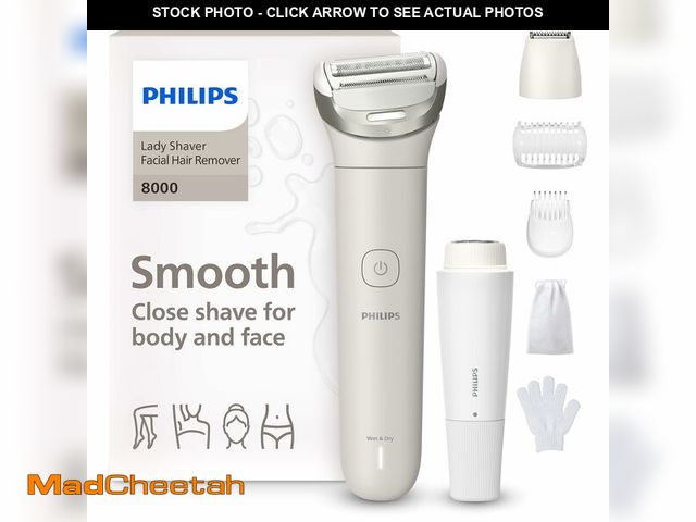 Lot 74-14151614 - Philips Lady Shaver Series 8000 - Cordless, Wet &amp; Dry Electric Shaver, 3-Blade Shaving System, F...