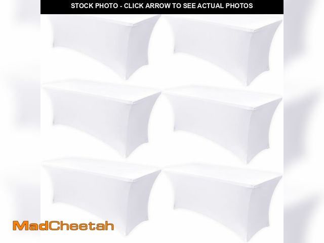 Lot 74-14211964 - Obstal 6 Pack Stretch Spandex Table Covers for 6 Foot Tables - 6 FT Universal Rectangular Fitted Tab...