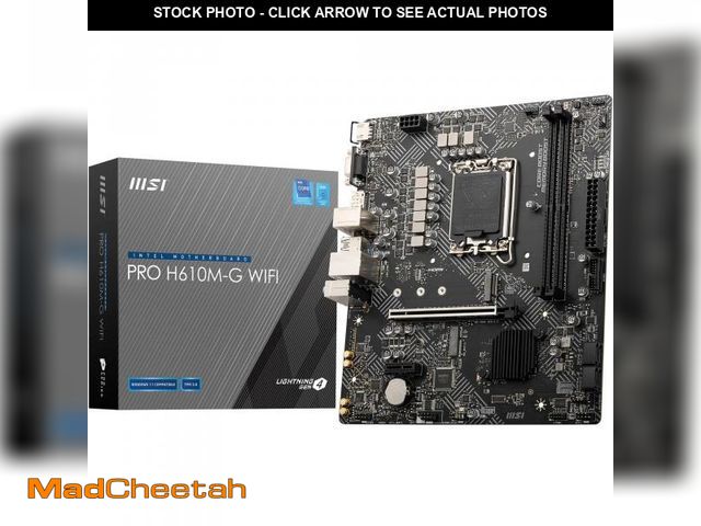 Lot 74-11981603 - MSI PRO H610M-G WiFi Motherboard, Micro-ATX - Supports Intel Core 14th, 13th and 12th Gen Processors...
