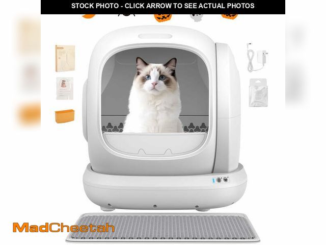 Lot 74-12595324 - 75L Smart Automatic Self-Cleaning Cat Litter Box, APP Control/Integrated Safety Protection,Gray - UN...