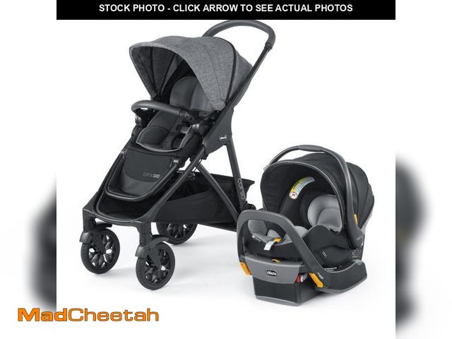 Lot 74-12268037 - Chicco Corso Primo ClearTex Travel System - Aspen | Black - UNUSED