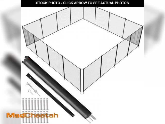 Lot 74-12405979 - VEVOR Pool Fence, 4 x 48 FT Pool Fences for Inground Pools, Removable Pool Fencing, Easy DIY Install...