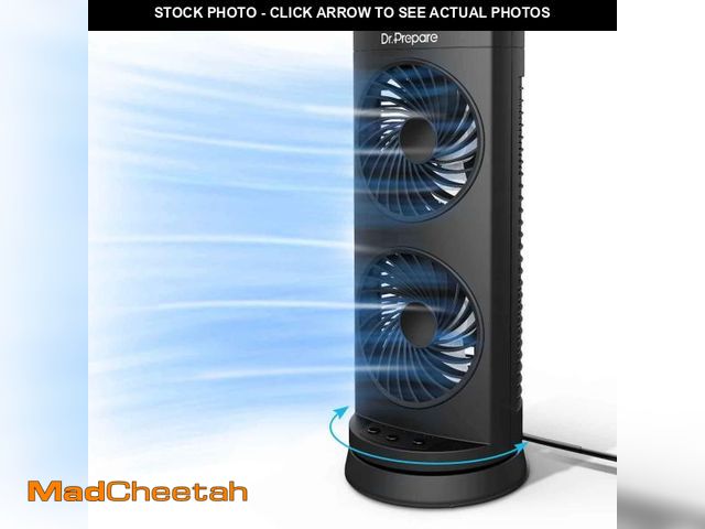 Lot 74-12113764 - Dr. Prepare Desk Fan Tower Fan Cooling Fan, Portable Oscillating Fan with 3-Speed Options, Dual Air ...
