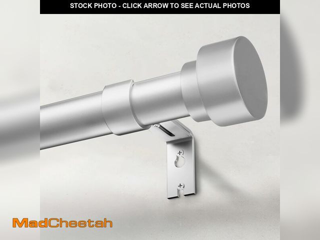 Lot 74-14148749 - IFELS Heavy Duty Curtain Rods for Windows 48 to 84 Inch, 1 Inch Silver Window Curtain Rod for Bedroo...