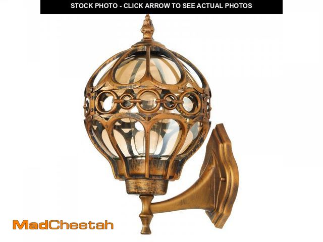 Lot 74-12444867 - Zanritelit Gold Outdoor Wall Light Fixtures, Globe Exterior Aluminum Waterproof Porch Lights, Sphere...
