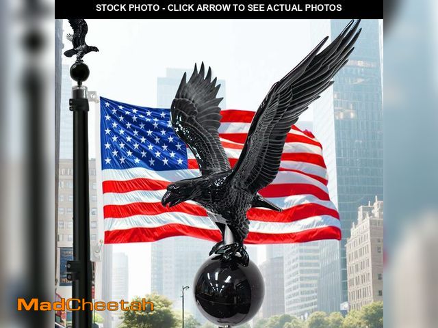 Lot 74-14148748 - iElyiEsy Eagle Flagpole Topper with Ball - Weatherproof ABS Ornament Fits 20ft 25ft 30ft Flag Poles ...