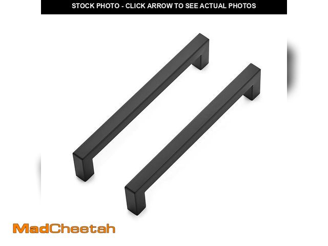 Lot 74-13629339 - Ravinte 30 Pack 6-1/4 Inch Kitchen Square Cabinet Handles Matte Black Stainless Steel Drawer Pulls H...