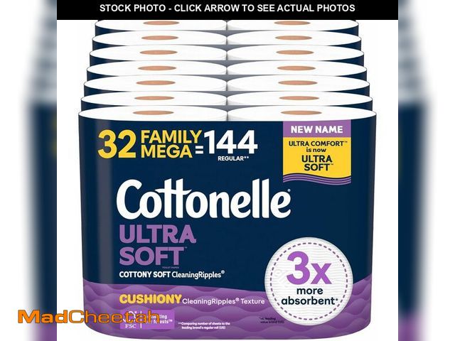Lot 74-13583059 - Cottonelle Ultra Comfort Toilet Paper with Cushiony CleaningRipples Texture, 32 Family Mega Rolls = ...