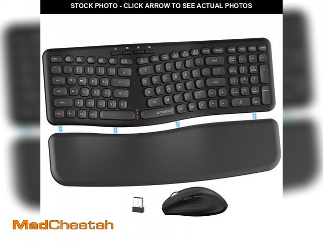Lot 74-12114339 - E-YOOSO Ergonomic Wireless Keyboard and Mouse Combo, Split Design with Detachable Wrist Rest, 2.4G F...