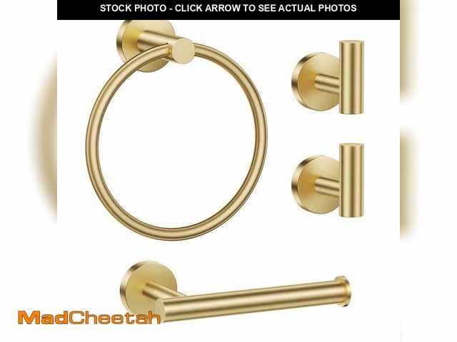 Lot 74-12702698 - Lairuier Bathroom Hardware Set, 4-Piece Towel Holder Set Include Toilet Paper Holder,Towel Ring and ...