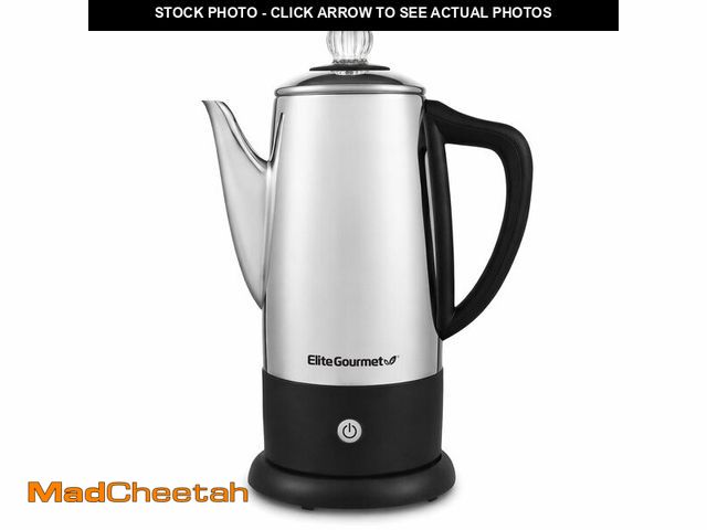 Lot 74-13949425 - Elite Gourmet EC812 Electric 12-Cup Coffee Percolator with Keep Warm, Clear Brew Progress Knob Cool-...