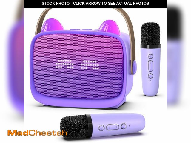 Lot 74-13717346 - Mgaolo Upgraded Mini Karaoke Machine Toy for Kids, Portable Bluetooth Speaker with 2 Wireless Mics, ...