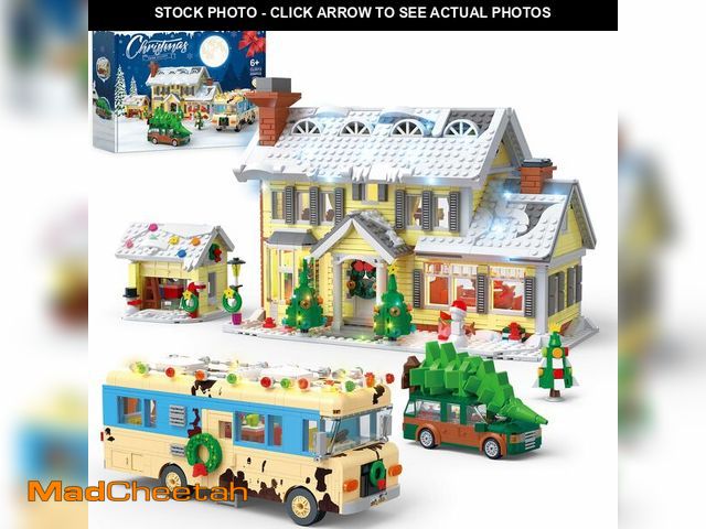 Lot 74-13455483 - Snow Village Building Set4 in 1 Christmas Vacation Holiday House&amp;Cousin Eddie's RV&amp;Picup Tru...