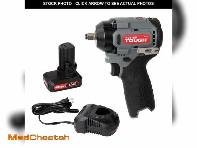 Lot 74-12688215 - (MISSING BATTERY,CHARGER) Hyper Tough 12V Max Cordless Brushless Impact Wrench with 4.0Ah Lithium-Io...