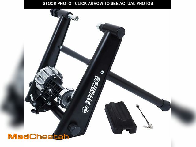 Lot 74-12544771 - Fitvids Bike Trainer Stand Steel Bicycle Exercise Fluid Magnetic Stand with Front Wheel Riser Block ...