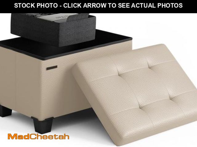 Lot 74-12137269 - STORAGEBUD Storage Ottoman Cube with Small Bin, 16-in Square Ottoman with Storage for Living Room an...