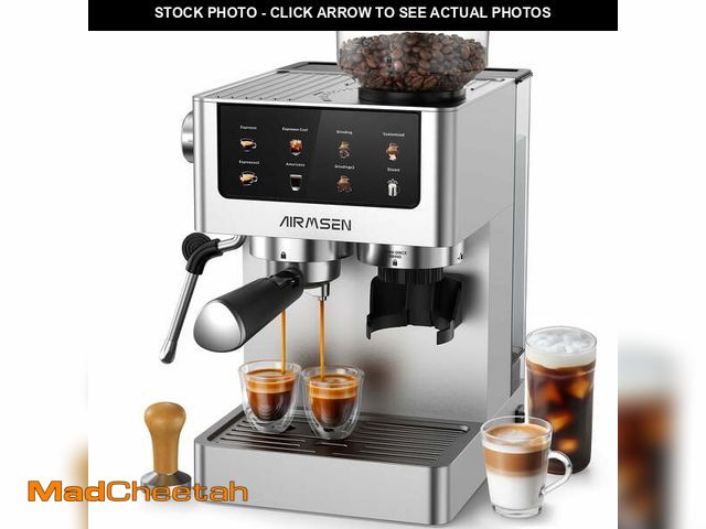 Lot 74-13735743 - AIRMSEN Espresso Machine with Grinder, Espresso Coffee Machine with Customized Grind Amount &amp; Co...