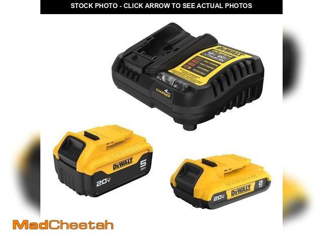 Lot 74-13492812 - DEWALT 20V MAX Lithium-Ion Battery Kit with 5.0Ah and 2.0Ah Battery and Charger - UNUSED