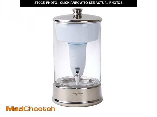 Lot 74-12137406 - ZeroWater 40-Cup Ready-Pour 5-Stage Round Glass Water Filter Dispenser with 5-Stage 0 TDS Water Filt...