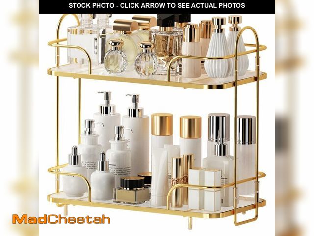 Lot 74-14143441 - 2 Tier Corner Bathroom Counter Organizer, Cosmetic Skincare Organizer, Bathroom Countertop Perfume T...