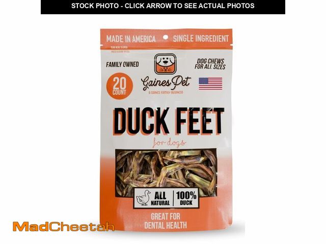 Lot 74-12700988 - Gaines Pet Whole Duck Feet for Dogs, 20 Count - Single Ingredient Treat, Dehydrated Dog Treats - USA...