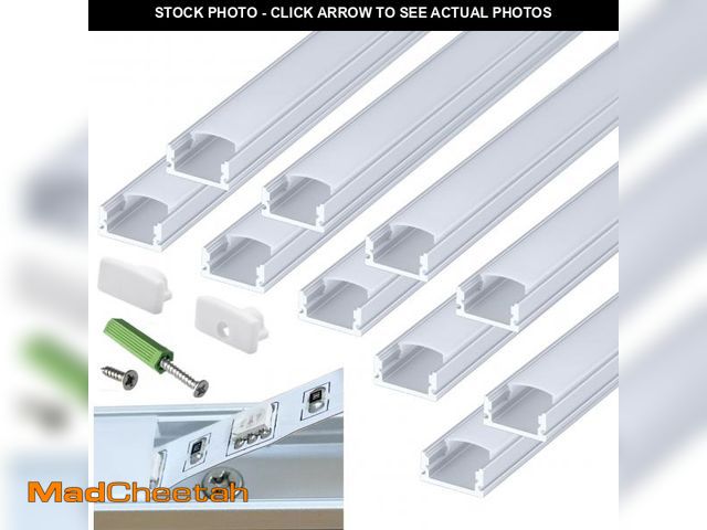 Lot 74-12541501 - THMOOTHER Pre-Drilled 6.56FT U Shape LED Strip Channel Diffuser,10-Pack Aluminum Profiles With Milky...