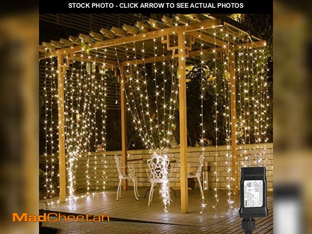 Lot 74-12129614 - Lighting EVER 594 LED Curtain Lights, 20 x 10 ft Plug in Hanging Fairy String Lights, Wedding Party ...