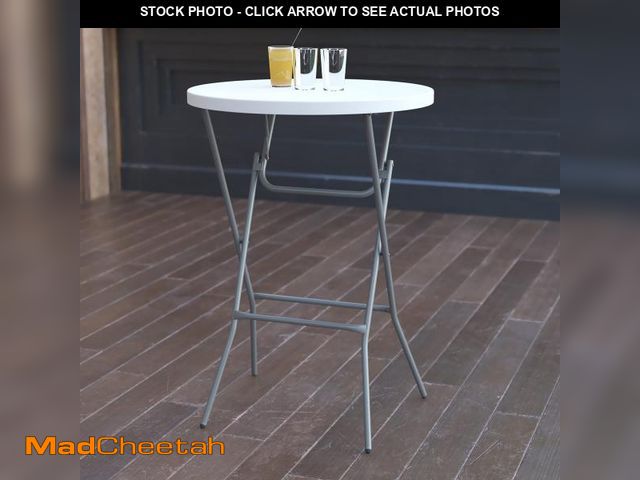 Lot 74-12399763 - Flash Furniture Elon 32' Round Folding Bar Height Table for Parties and Commercial Events, Indoor/Ou...