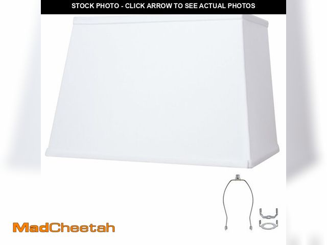 Lot 74-14274138 - White Lamp Shades, Large Square Lampshades, Top7 x 12.5'' xBottom 9 x 15'' xHigh 9.8 '', Includes 1 ...