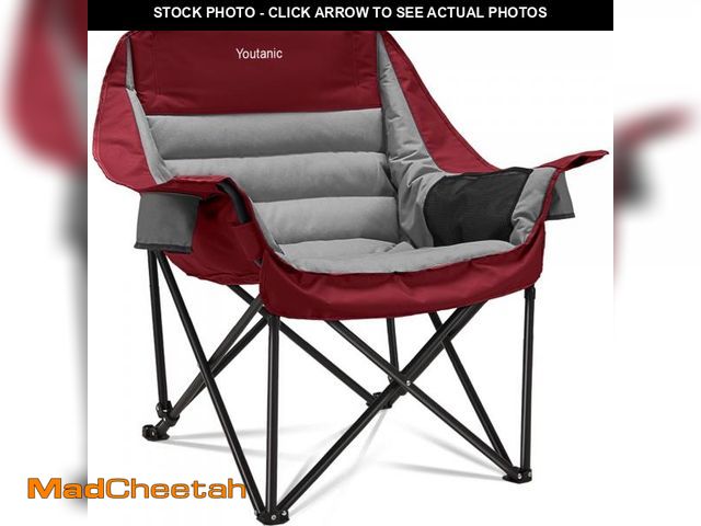 Lot 74-12419471 - Youtanic Oversized Camping Chair, Portable Folding Camping Chairs with Side Pocket, Cup Holder and C...