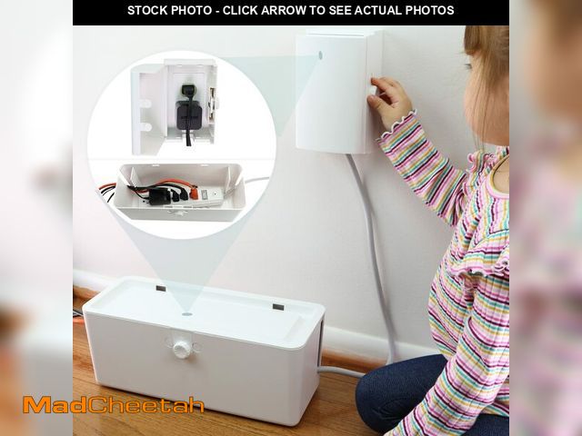 Lot 74-12976713 - Power Strip Cover and Outlet Cover Box - Effectively Baby Proofs Power Strip on Floor or Wall, Prote...