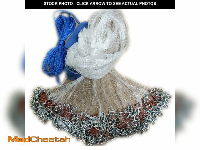 Lot 74-12711841 - Fishing Cast Net 4ft-12ft Radius Saltwater Casting Nets for Bait Trap Fish Easy Throw Monofilament L...