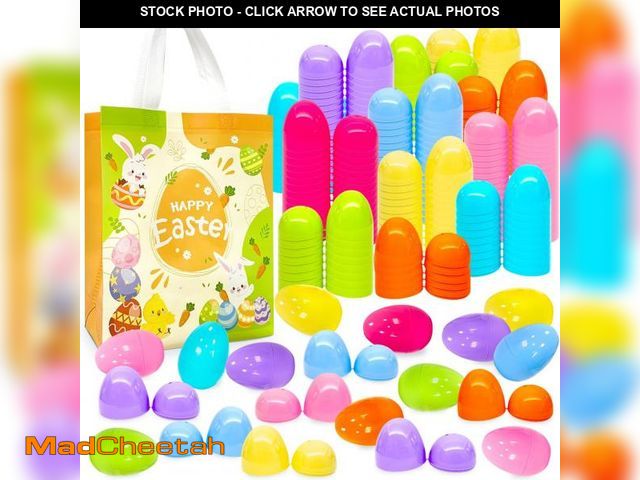 Lot 74-11989109 - Aviski 144Pcs 3.15inch Colorful Easter Plastic Eggs for Kids Egg Hunt Basket Bag Empty Stuffers Fill...