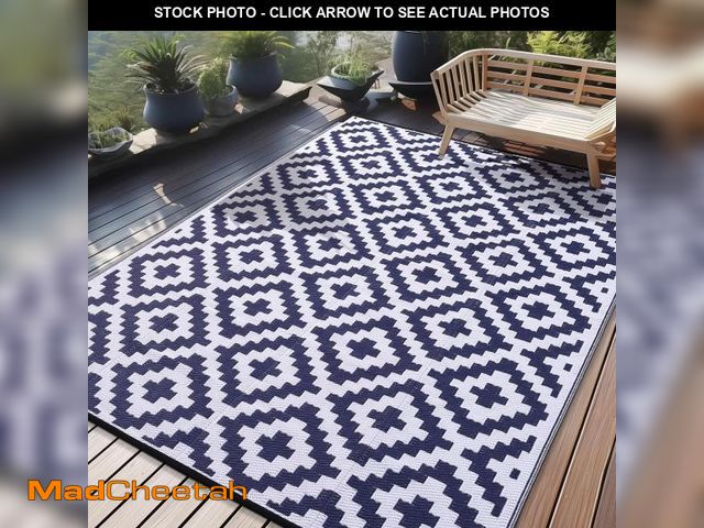 Lot 74-12140273 - Waterproof Outdoor Rug 5x8 ft, Reversible Plastic Straw Patio Rug for Camping, RV Mat Outside, Indoo...