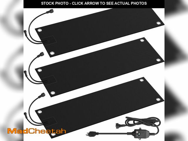 Lot 74-13324531 - HETFOENT 3 Pcs Heated Snow Melting Mats, 10 x 30 in No-Slip Rubber Heated Outdoor Mats, Snow and Ice...