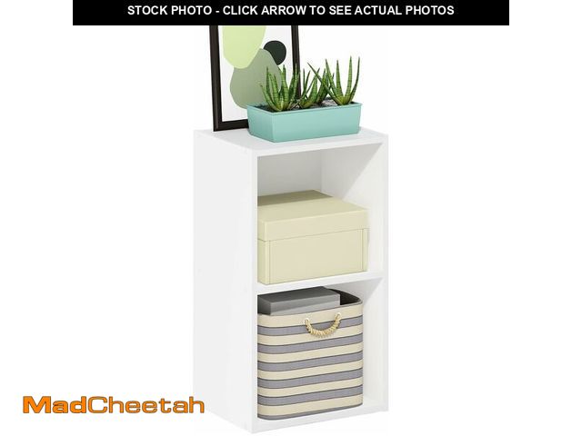 Lot 74-14349440 - Furinno PASIR Book Shelf, 2-Tier Modern Bookshelf, Open Shelves Cube Bookcase, 9 x 12 x 21, Easy Ass...