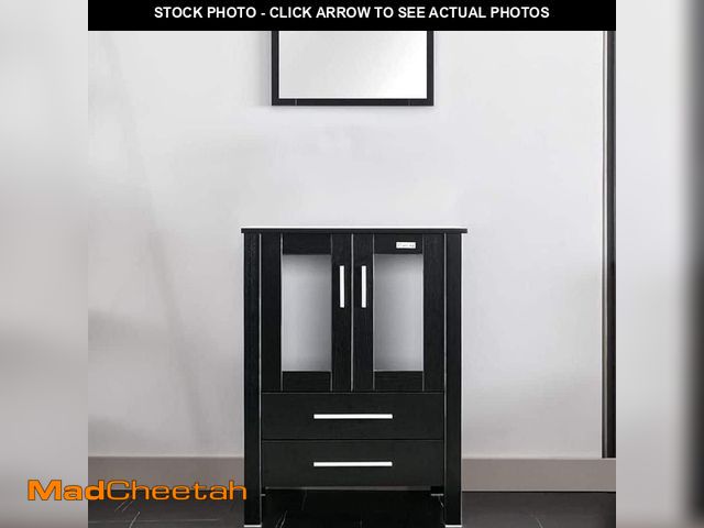 Lot 74-12773334 - eclife 24 in. W x 19.7 in. D x 32 in. H Bath Vanity in Black with MDF Top in Black - UNUSED