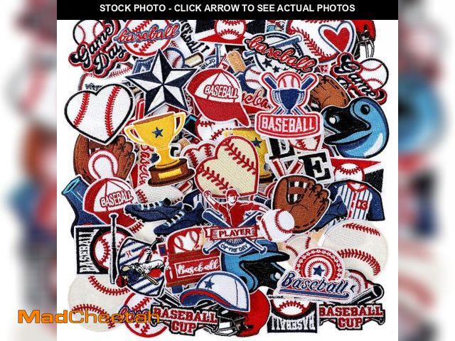 Lot 74-11551427 - HunnmingRe 72 Pcs Baseball Iron on Patches Chenille Embroidered Baseball Patches 36 Style Iron on Ha...