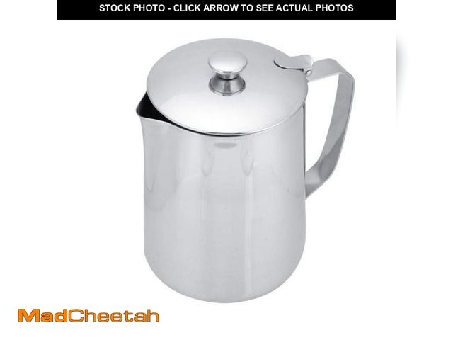 Lot 74-11556982 - Stainless Steel Coffee Cup Mug Milk Frothing Pitcher Jug with Lid for Latte Coffee Art for Office Ki...