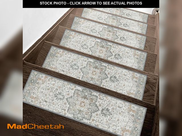 Lot 74-11556309 - sarben Carpet Stair Treads Non Slip 15PCS, 8" X 30" Edging Stair Runner for Wooden Steps Indoor, Res...