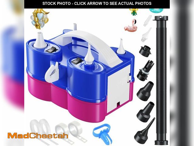 Lot 74-14206456 - Balloon Pump Electric, Multifunctional Air Pump for Latex 260q Foil Balloons, Dual Nozzle Balloon Bl...