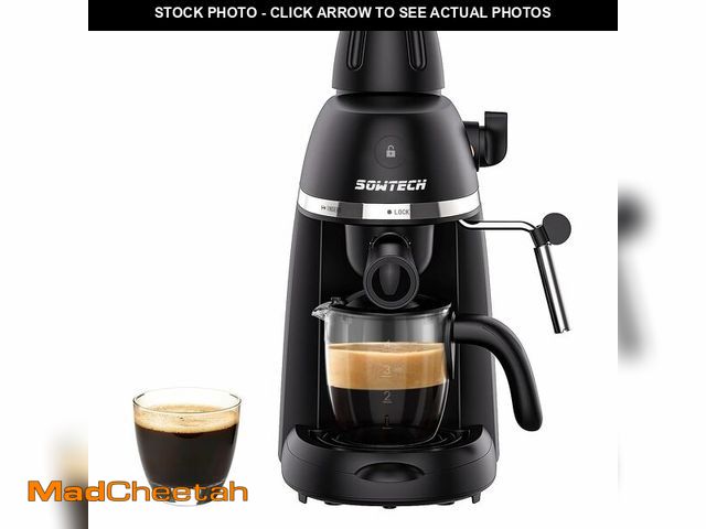 Lot 74-12717287 - SOWTECH Coffee Machine, 3.5 Bar Espresso Cappuccino Machine with Milk Frother, 1-4 Cup Portable Coff...